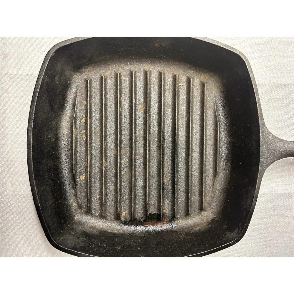 Cracker Barrel Original Cast Iron Square Skillet Grill Appears New Estate Fresh!